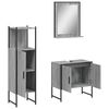 vidaXL Set de muebles de ba&ntilde;o 3 pzas madera contrachapada gris sonoma