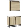 vidaXL Set de muebles de ba&ntilde;o 2 pzas madera contrachapada roble Sonoma