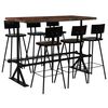 vidaXL Muebles de bar 7 piezas madera maciza reciclada multicolor