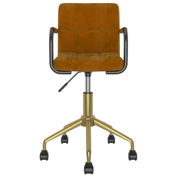 vidaXL Silla de comedor giratoria de terciopelo marr&oacute;n