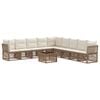 vidaXL Conjunto de sof&aacute;s de jard&iacute;n 10 pcs Beige rat&aacute;n sint&eacute;tico