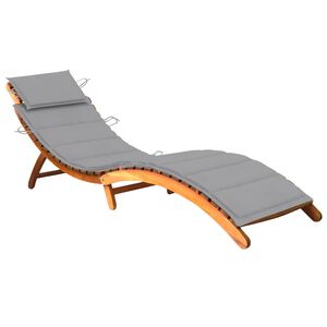 vidaXL Tumbona de jard&iacute;n con coj&iacute;n madera maciza de acacia