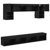 vidaXL Unidades de TV de Pared con LED 6 pcs Roble Negro
