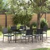 vidaXL Conjunto de Comedor de Jard&iacute;n 7 pcs Negro y Gris Claro