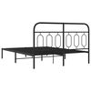 vidaXL Estructura cama sin colchón con cabecero metal negro 140x190 cm