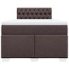 vidaXL Cama box spring con colch&oacute;n tela marr&oacute;n oscuro 120x200 cm