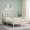 vidaXL Estructura de cama con cabecero madera maciza 140x200 cm
