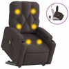 vidaXL Silla de masaje reclinable de pie de tela marr&oacute;n oscuro