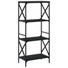 vidaXL Librería de 4 estantes madera ingeniería negro 59x35x132 cm