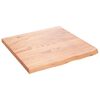vidaXL Encimera ba&ntilde;o madera maciza tratada marr&oacute;n claro 60x60x(2-4) cm