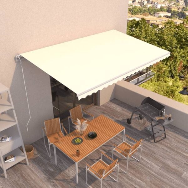 vidaXL Toldo retr&aacute;ctil autom&aacute;tico crema 500x300 cm