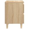 vidaXL Mesitas de noche 2 uds patas de madera roble Sonoma 40x35x50 cm