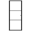 vidaXL Puerta interior vidrio ESG y aluminio negro 102,5x201,5 cm