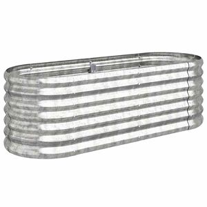 vidaXL Jardinera de acero galvanizado plateado 114x40x68 cm