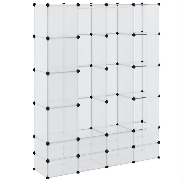 vidaXL Armario modular con 18 compartimentos blanco 37x146x180,5 cm