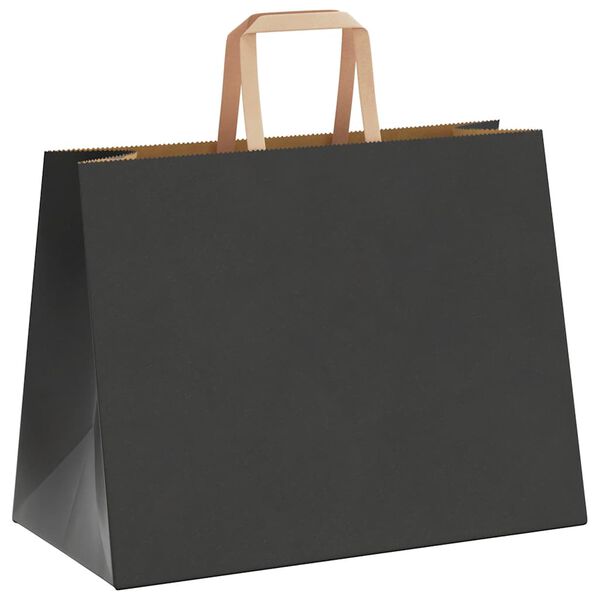 vidaXL Bolsas de papel con asas 50 uds negra 32x17x25 cm