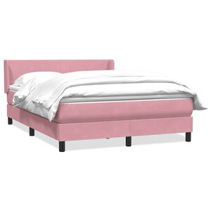 vidaXL Cama box spring con colch&oacute;n terciopelo rosa 140x210 cm