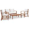 vidaXL Set de muebles de jard&iacute;n 4 pzs y cojines madera maciza acacia