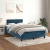 vidaXL Cama box spring con colch&oacute;n terciopelo azul oscuro 120x200 cm