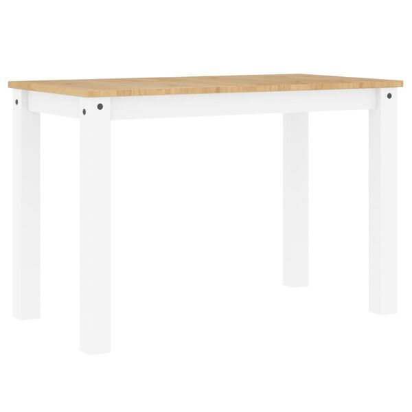 vidaXL Mesa de comedor Panama madera maciza pino blanco 112x60x75 cm