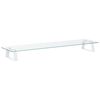 vidaXL Soporte de monitor vidrio templado y metal blanco 80x20x8 cm