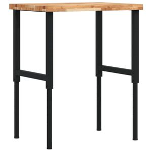 vidaXL Banco de trabajo rectangular madera maciza 80x60x(73-99,5) cm