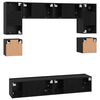 vidaXL Conjunto de mueble de TV 8 pcs Roble Negro Madera de ingenier&iacute;a