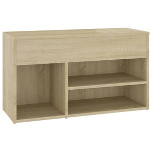 vidaXL Zapatero madera contrachapada roble Sonoma 80x30x45 cm