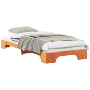 vidaXL Estructura de cama Marr&oacute;n 90 x 220 cm Madera de pino macizo