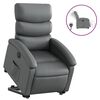 vidaXL Sill&oacute;n reclinable elevable el&eacute;ctrico de cuero sint&eacute;tico gris