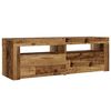 vidaXL Mesitas de noche con luces LED 2 uds madera vieja 60x35x40 cm