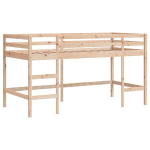 vidaXL Cama alta de ni&ntilde;os con escalera madera maciza pino 90x190 cm