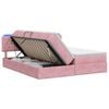 vidaXL Cama de almacenamiento LED con colch&oacute;n Rosa 180 x 200 cm