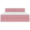 vidaXL Cama con almacenamiento Rosa 180 x 200 cm Terciopelo