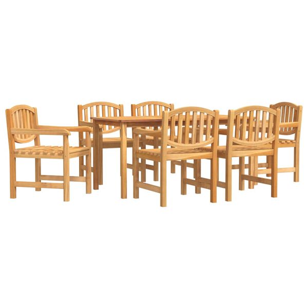 vidaXL Juego de comedor de jard&iacute;n 7 piezas madera maciza de teca