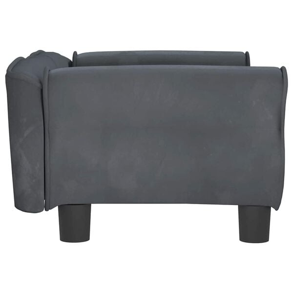 vidaXL Cama para perros de terciopelo gris oscuro 70x45x30 cm