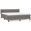 vidaXL Cama box spring con colch&oacute;n tela gris oscuro 160x200 cm