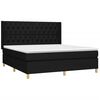 vidaXL Cama box spring con colch&oacute;n tela negro 160x200 cm