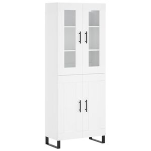 vidaXL Aparador alto madera contrachapada blanco 69,5x34x180 cm