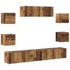vidaXL Conjunto de mueble de TV 7 piezas montado la pared madera vieja