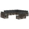 vidaXL Conjunto de sof&aacute;s de jard&iacute;n 13 uds. Gris rat&aacute;n sint&eacute;tico