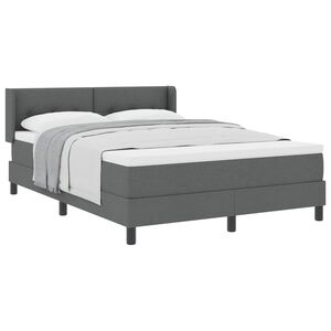 vidaXL Cama tipo Box Spring Gris oscuro 200 x 140 cm Poli&eacute;ster