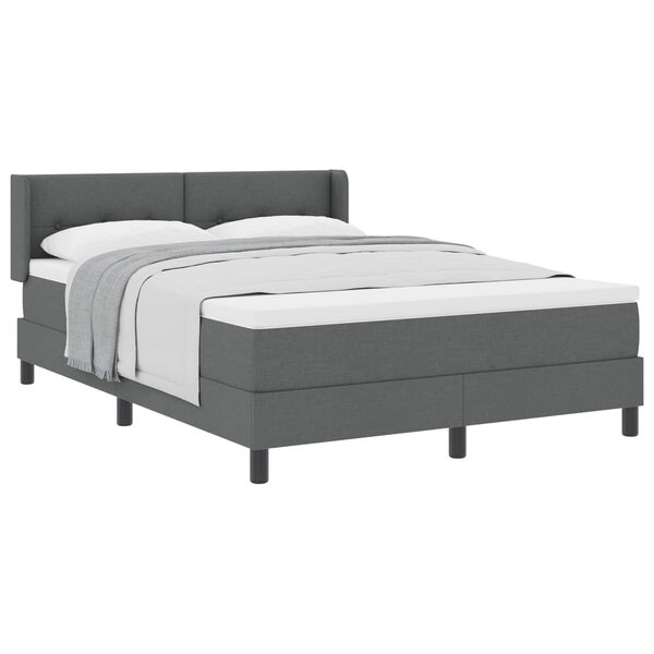 vidaXL Cama tipo Box Spring Gris oscuro 200 x 140 cm Poli&eacute;ster