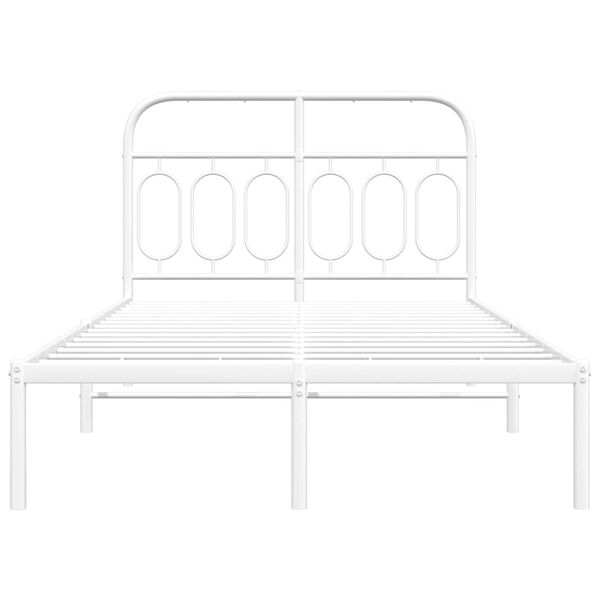vidaXL Estructura cama sin colchón con cabecero metal blanco 120x190cm