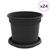 vidaXL Macetas 24 pcs Negro &Oslash; 15 x 12 cm Pl&aacute;stico