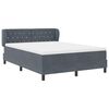 vidaXL Cama tipo Box Spring Gris oscuro 140 x 190 cm Terciopelo