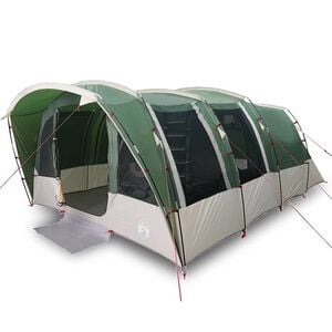 vidaXL Tienda de campa&ntilde;a familiar t&uacute;nel 8 personas impermeable verde