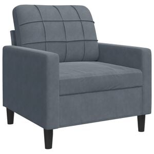 vidaXL Sill&oacute;n de terciopelo gris oscuro 60 cm