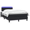 vidaXL Cama box spring con colch&oacute;n y LED terciopelo negro 120x220 cm