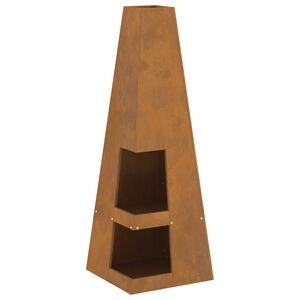 vidaXL Hoguera Marr&oacute;n 35 x 35 x 100 cm Acero